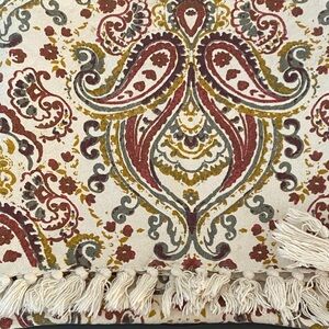 Bohemian Paisley Table Runner with Fringe